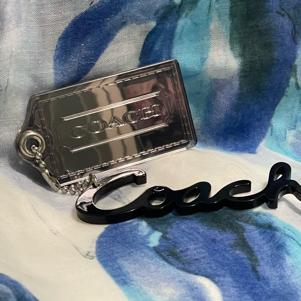 Rare Black Vintage Coach Poppy hang tag/charm large
